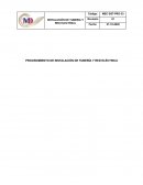 Procedimiento de instalacion de red electirca