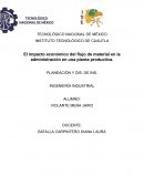 El impacto económico del flujo de material en la administración en una planta productiva