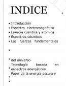 Espectro electromagnético. Energía cuántica y atómica. Espectros cósmicos