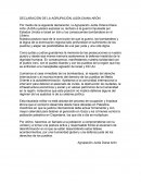 Declaración de la Agrupación Judía Diana Arón