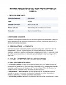 Informe psicológico del test proyectivo de la familia