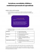 Fortalezas, necesidades, hábitos y condiciones personales de aprendizaje