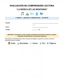 Evaluación de comprensión lectora “La música de las montañas”