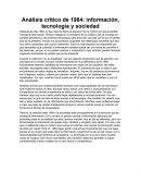 Análisis crítico de 1984: información, tecnología y sociedad