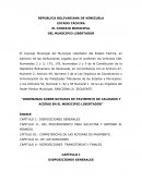 Ordenanza sobre roturas de pavimento de calzadas y aceras en el municipio Libertador
